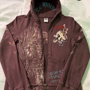 Vintage Ed Hardy Hoodie, Size Small